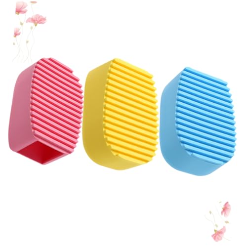 COLLBATH 3stücke Handgehaltenes Silikon-waschbrett Teiliges Bunte Wäschebürste Für Effektives Waschen Von Kleidung Fliesen Fenstern Und Mehr Blau Gelb Robustes Und Praktisches Design von COLLBATH