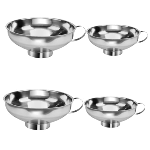 COLLBATH 4 STÜCKE Edelstahl Einmachtrichter Breiter und Schmaler Ausguss Küchen Trichter für Flüssigkeiten und Trockene Zutaten Marmelade Bohnen Vielseitig Einsetzbar Spillfrei und von COLLBATH