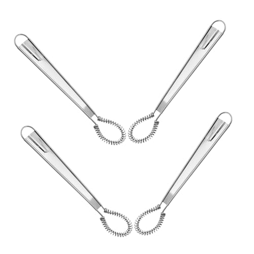COLLBATH 4 Stk. Edelstahl-schneebesen Manueller Hand-mixer mit Spiralfeder Langlebig Rostfrei Vielseitig für Eier Saucen Milchaufschäumen und Backen Stabiler Küchenquirl für Präzises Rühren von COLLBATH