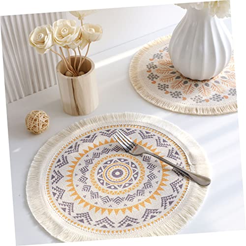 COLLBATH 4 Stück Boho Tischset Rund mit Fransen Hitzebeständige Dicke Baumwoll platzsets rutschfest und Strapazierfähig Schützt Tische vor Kratzern für Küche Restaurant und Zuhause COLLBATH 4 Stück Boho Tischset Rund mit Fransen Hitzebeständige Dicke Baumwoll platzsets rutschfest und Strapazierfähig Schützt Tische vor Kratzern für Küche Restaurant und Zuhause von COLLBATH