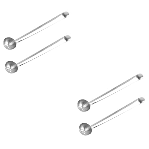 COLLBATH 4 Stück Fruchtfleisch-sieb-löffel Gurkenzange Olivenglas Löffel Geschlitzte Pfanne Glas Mit Löffel Olivenlöffel Sieb Snacksticks Für Die Finger Kirschlöffel Silver Rostfreier Stahl von COLLBATH