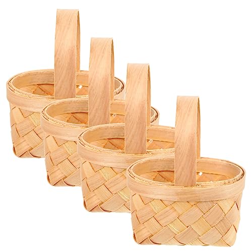 COLLBATH 4-teiliges Set Handgefertigte Körbe Mit Griffen Aus Holz Körbe Für Hochzeitsbankette Hotel-aufbewahrungsdekor von COLLBATH