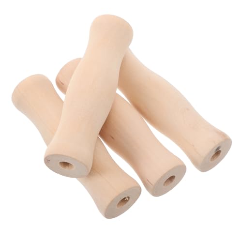 COLLBATH 4 Stück Teiliges Grillbesteck mit Holzgriff Hitzebeständige Bbq Utensilien Praktischer Einzelgriff mit Loch Robustes Küchenzubehör für Grillen Camping und Outdoor Kochen von COLLBATH