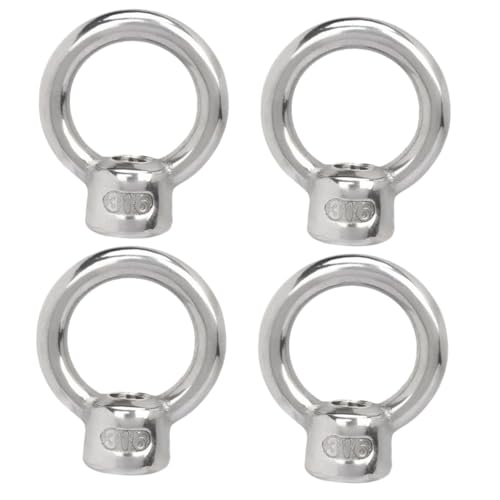 COLLBATH 4 Stück Teiliges Ringmuttern aus Edelstahl Rostfreie Hebeösen mit Hoher Tragkraft Polierte Ringform für Sicheres Anheben Befestigen und Dekorieren im Haus Gartenbereich von COLLBATH