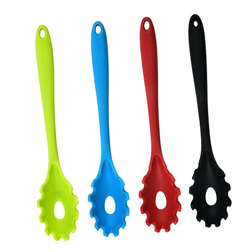 COLLBATH 4 Stück Teiliges Silikon Nudelkellen Nudel Sieb Küchenhelfer Bpa Frei Farblich Sortiert für Spaghetti und Pasta Glatte Oberfläche Langlebig und Praktisch von COLLBATH