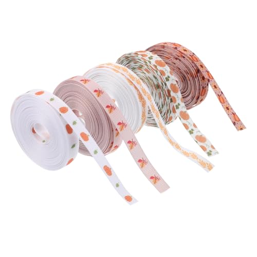 COLLBATH 5 Rollen Thanksgiving Dekoband mit Herbstlichen Kürbis Ahornblatt-motiven Polyester Grograining Vielseitig für DIY Basteln Geschenkverpackung und Festtagsdekoration Innen und Außen COLLBATH 5 Rollen Thanksgiving Dekoband mit Herbstlichen Kürbis Ahornblatt-motiven Polyester Grograining Vielseitig für DIY Basteln Geschenkverpackung und Festtagsdekoration Innen und Außen von COLLBATH
