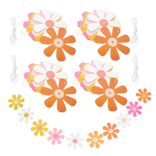 COLLBATH 5 Stück Teiliges Blumenbanner für Geburtstagsfeiern Papier Daisy Girlande als Partydekoration für Garten Fenster und Innenräume für Kindergeburtstage und Jubiläen von COLLBATH
