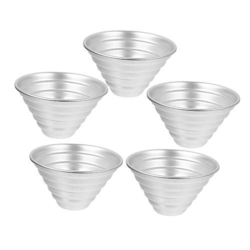 COLLBATH 5 Stück Teiliges Muffin Backform aus Aluminiumlegierung Antihaft Muffinform für Mini Kuchen Eier und Käsekuchen Wiederverwendbares Backwerkzeug für DIY Backen von COLLBATH