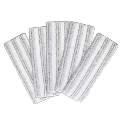 COLLBATH 5 Stück Waschbare Mikrofaser Wischmopp Pads für Flachmopp Selbstklebende Wiederverwendbare Bodenreinigungspads Saugfähige Mopppads für und Trockenreinigung Geeignet für Fliesen von COLLBATH