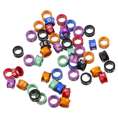 COLLBATH 50 Stück Vogelbeine-Ringe Geschlossene Identifikationsringe für Jungvögel Parrot Fußbänder Sicherer Sitz Bunte Beinbänder zur Vogel Geflügelkennzeichnung von COLLBATH