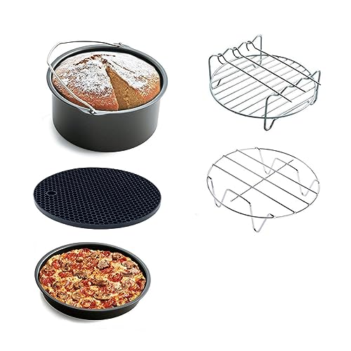 COLLBATH 5st Brattopf-kit Airfryer Ofen Fritteuse Öfen Kuchenform Toaster Küchengeräte Backen Pizzapfanne Black von COLLBATH