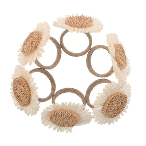 COLLBATH 6 Stück Teiliges Blumen Serviettenringe Handgefertigt Gewebte Napkin Holder Ringe Robuste Rustikale Tischdeko für Hochzeiten Thanksgiving Frühlings Familienessen von COLLBATH