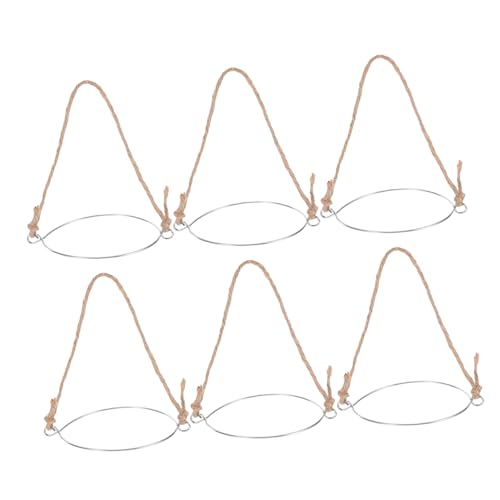 COLLBATH 6 Stück Teiliges Einmachglas hänger aus Juteseil und Edelstahl Robustes Drahtbügel design für Glasöffnung Leicht Vielseitig für DIY Solar Dekorationsgläser Geeignet von COLLBATH