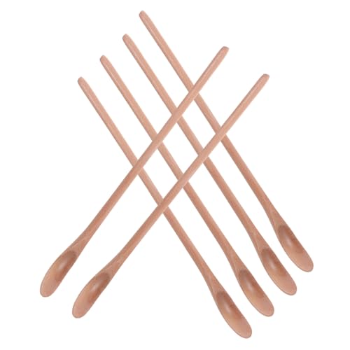 COLLBATH 6 Stück Teiliges Holzlöffel mit Langem Griff Honig Espresso-rührlöffel Mini Teelöffel für Kaffee Tee Desserts Kompakt Leicht zum Mischen und Genießen Unterwegs von COLLBATH