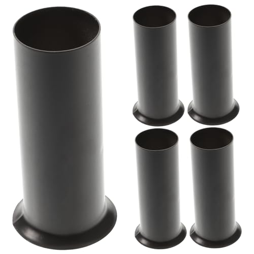 COLLBATH 6 Stück Teiliges Kronleuchter Lampenfassung Hülsen aus Metall Schwarze Kerzenlampen Sockelabdeckungen für Kristall und Deckenleuchten Einfache Montage Rustikales Design für von COLLBATH