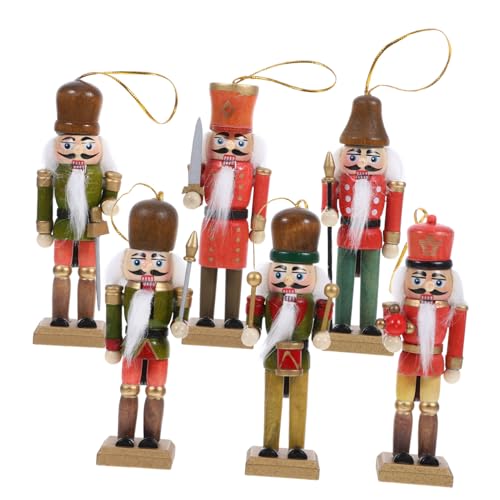 COLLBATH 6 Stücke Nussknacker Weihnachten Decor Holz Soldat Puppet Weihnachten Baum Ornamente Hängen Nussknacker Decor von COLLBATH