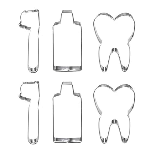 6 Stück Edelstahl Keksausstecher Zahnbürste Zahnpasta Und Zahnform – Lustige Backformen Für Kinder Ideal Für Parties Und Kreative Backprojekte 6 Stück Edelstahl Keksausstecher Zahnbürste Zahnpasta Und Zahnform – Lustige Backformen Für Kinder Ideal Für Parties Und Kreative Backprojekte von COLLBATH