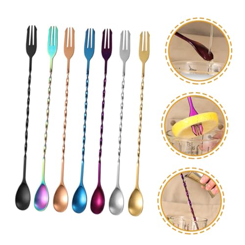 COLLBATH 7 Stück Teiliges Edelstahl Cocktail Rührlöffel Doppelseitig Spiralförmig Bunte Bar Löffel für Kaffee Tee Saft Mixen und Barkeeper Geeignet COLLBATH 7 Stück Teiliges Edelstahl Cocktail Rührlöffel Doppelseitig Spiralförmig Bunte Bar Löffel für Kaffee Tee Saft Mixen und Barkeeper Geeignet von COLLBATH