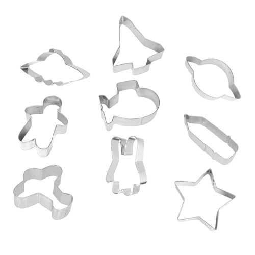 COLLBATH 9 Stk. Teiliges Edelstahl Ausstechformen Kreative Weltraum Keksformen Langlebige Backformen für Kekse Fondant Schokolade Einfach zu Verwenden und Reinigen von COLLBATH