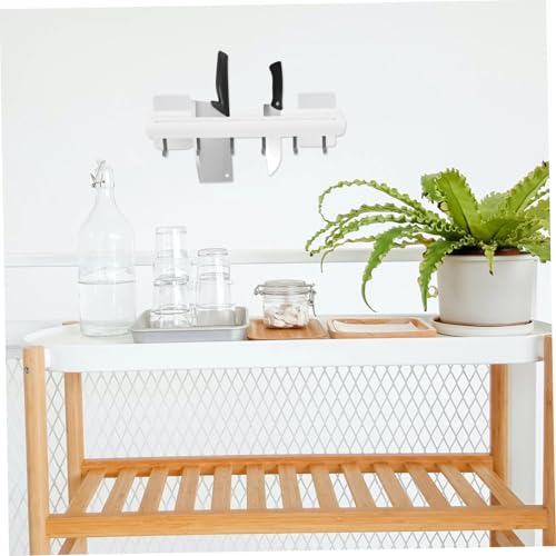 COLLBATH Abs Küchenutensilienhalter Wandmontage ohne Bohren Selbstklebende Hakenleiste für Wasserfester Küchenutensilien hänger für Messer Löffel und Badhandtücher von COLLBATH