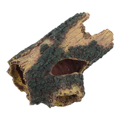 COLLBATH Aquarium Deko Baumstamm Höhle aus Resin für Versteck Betta Fisch und Reptilien Naturnahe Baumstumpf Optik Vielseitiges Versteckhaus für Garnelen Eidechsen Schildkröten Aquarium von COLLBATH