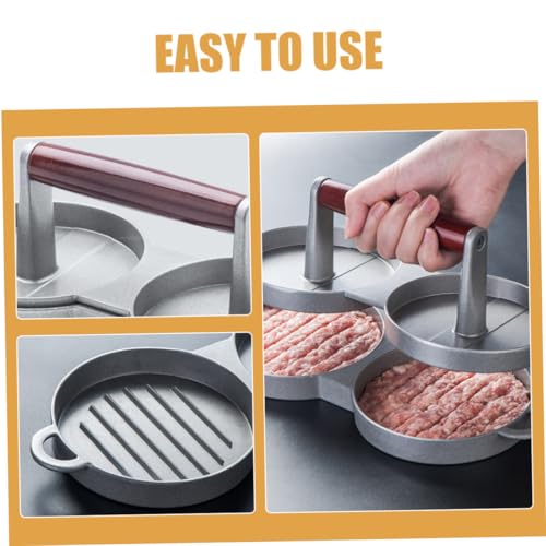 COLLBATH Burgerpresse aus Aluminiumlegierung Doppelte Hamburgerpresse mit Glatten Kanten Stabiles Patty formwerkzeug Platzsparend und Langlebig für Küchenzubereitung von COLLBATH