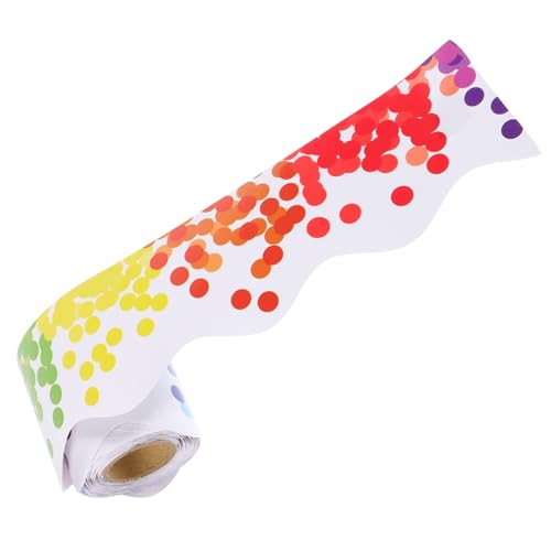 COLLBATH Dekorative Pinnwand-ränder Dots Welliges Rahmenpapier Für Klassenzimmer Farbige Wasserfeste Wanddekoration Für Tafel Und Schreibtisch Ohne Klebstoff COLLBATH Dekorative Pinnwand-ränder Dots Welliges Rahmenpapier Für Klassenzimmer Farbige Wasserfeste Wanddekoration Für Tafel Und Schreibtisch Ohne Klebstoff von COLLBATH