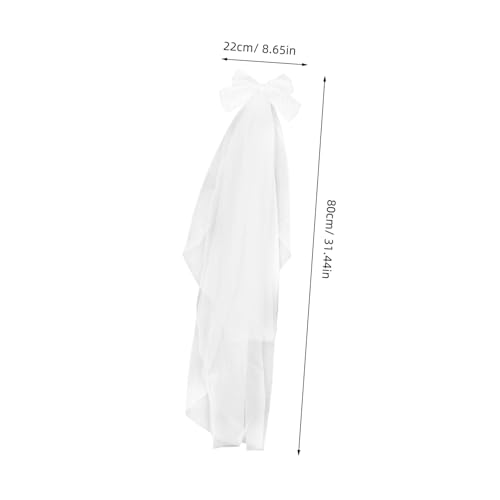 COLLBATH Doppelter Brautschleier mit Clip Weißes Tüll Schleifenakzent Atemberaubender Hochzeitskopfschmuck für Zeremonie Strand Garten Braut Hochzeitsfeier Frisur von COLLBATH