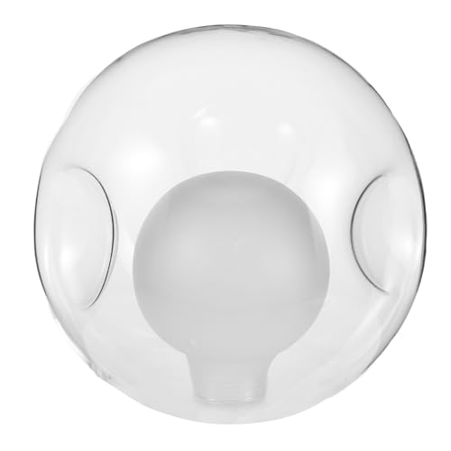 COLLBATH Doppelwandiger Glas Lampenschirm mit Dreifacher Vertiefung Hitzebeständig Kompatibel mit Fassung Runde Transparente Glaskuppel für Pendelleuchte Tischlampe Wohnzimmerbeleuchtung von COLLBATH