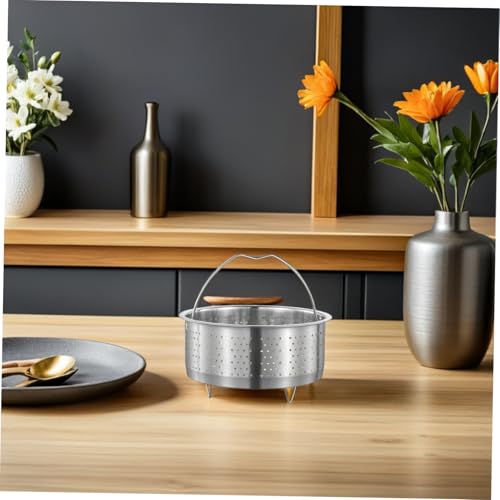 COLLBATH Edelstahl Dampfgarer Korb Handgriff Dämpfeinsatz für Gemüse Reis Fleisch Meeresfrüchte Gleichmäßige Hitzeverteilung Rutschfest Kompakt Langlebig Passend für Töpfe und von COLLBATH