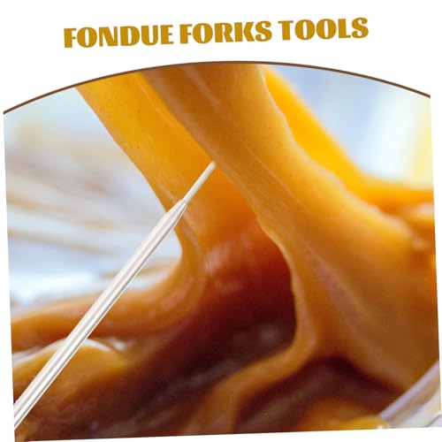 COLLBATH Edelstahl Fondue Gabel Leichte Schokoladen Dipping Gabeln mit Langem Griff Hitzebeständig für Schokoladen Käsefondue für Familie Restaurant DIY Backzubehör von COLLBATH