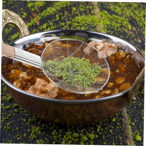 COLLBATH Edelstahl Frittieröl Sieb mit Langem Griff Feinmaschiges Küchensieb Löffel für Abseihen von Öl Filtern von Speiseresten Geeignet für Frittieren Kochen und Küchengebrauch von COLLBATH
