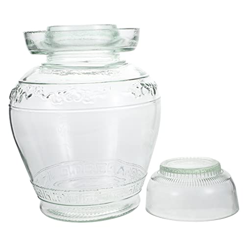 COLLBATH Einlegetopf 1 Stück Aufbewahrung Topf Honigtopf Kristall Kreativ Paocai L Kg Größe Edelstahl Sieb Starter Sauerteig Luftschleusen Mehrfach Konservieren Glas Fermentation von COLLBATH
