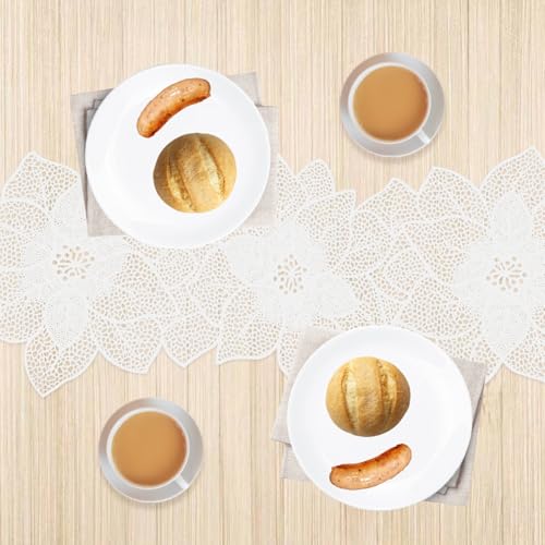 COLLBATH Eleganter Tischläufer mit Floraler Hohlprägung rutschfest und Hitzebeständig Silberfarbenes Nordic Style Platzset für Stilvolle Esstisch Dekoration zu Hause Hotel und Restaurant COLLBATH Eleganter Tischläufer mit Floraler Hohlprägung rutschfest und Hitzebeständig Silberfarbenes Nordic Style Platzset für Stilvolle Esstisch Dekoration zu Hause Hotel und Restaurant von COLLBATH