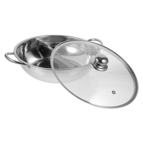 COLLBATH Geteilte Hot Pot Schale mit Deckel Dicker Multifunktions Feuertopf für Induktions und Gasherde Leicht zu Reinigen Langlebig Perfektes Küchenzubehör für Zuhause von COLLBATH