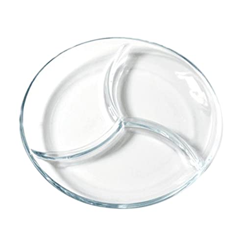 COLLBATH Glasschale Vorspeisenteller Platte Mit Trennwand Essenstablett Schmuck Tablett Dessert-tablett Obsttablett Portionskontrollplatte Nuss-servierplatte Dekoratives Tablett Snackteller von COLLBATH