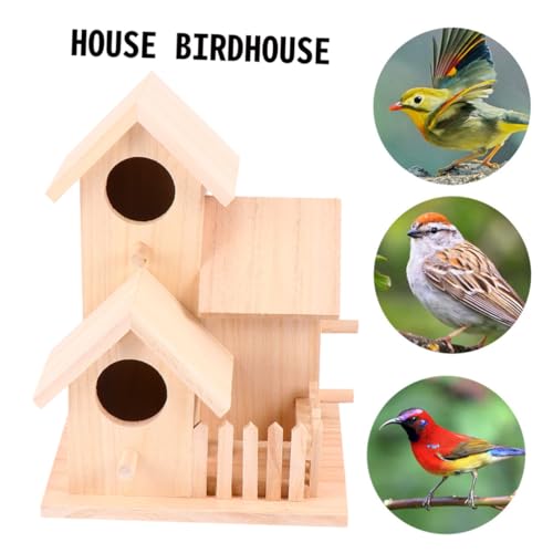 COLLBATH Großes Vogelhaus aus Holz mit DREI Zimmern Wetterfestes Nistkasten für Gartenvögel DIY Bemalung Natürlicher Eingang Langlebiges und Sicheres Vogelzubehör für Kleine Vogelarten COLLBATH Großes Vogelhaus aus Holz mit DREI Zimmern Wetterfestes Nistkasten für Gartenvögel DIY Bemalung Natürlicher Eingang Langlebiges und Sicheres Vogelzubehör für Kleine Vogelarten von COLLBATH