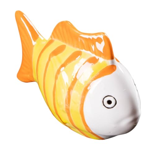COLLBATH Handbemalte Gestreifte Keramik-fischfigur Schwimmend und Robust Realistische Porzellan-Dekoration für Aquarium Teich und Outdoor Vielseitige Fischbehälter Verzierung von COLLBATH