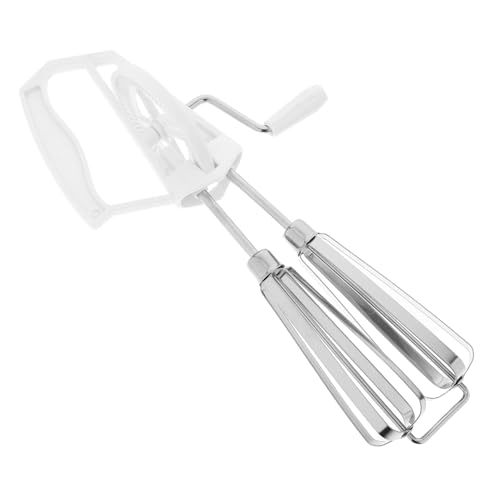 COLLBATH Handkurbel Eierschläger Semiautomatischer Handmixer Manueller Schneebesen Küchenwerkzeug für Rühren und Backen im Haushalt Weiß von COLLBATH