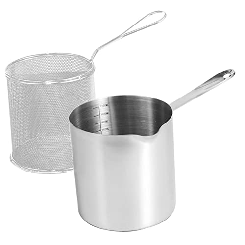COLLBATH Haushalts Frittierpot aus mit Sicherem Rutschfestem Griff Praktischem Frittierkorb Kompakter Tiefenfritteuse für Vielseitiges Kochen und Energiesparendes Braten von COLLBATH
