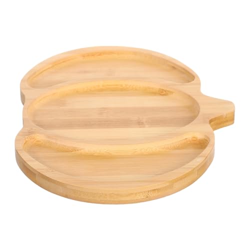COLLBATH Herbstliche Kürbis Snack Platte aus Geteilter Holzservierteller für Käse Snacks und Obst Servierlösung für Halloween und Thanksgiving Fächer von COLLBATH