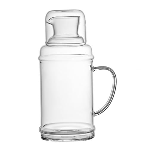 COLLBATH Hitzebeständige Glaskaraffe Transparenter Wasserkrug aus Bruchsicherem Großer Getränkekessel für Tee und Kalte Getränke Leichte Kanne für Haushalt und Partygebrauch von COLLBATH