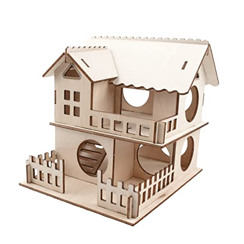 COLLBATH Holz Cabin Hamsterhaus Doppelstöckige Villa für Kleintiere Zubehör für Hamster und Mäuse aus Natürlichem Holz Atmungsaktiv und Langlebig COLLBATH Holz Cabin Hamsterhaus Doppelstöckige Villa für Kleintiere Zubehör für Hamster und Mäuse aus Natürlichem Holz Atmungsaktiv und Langlebig von COLLBATH