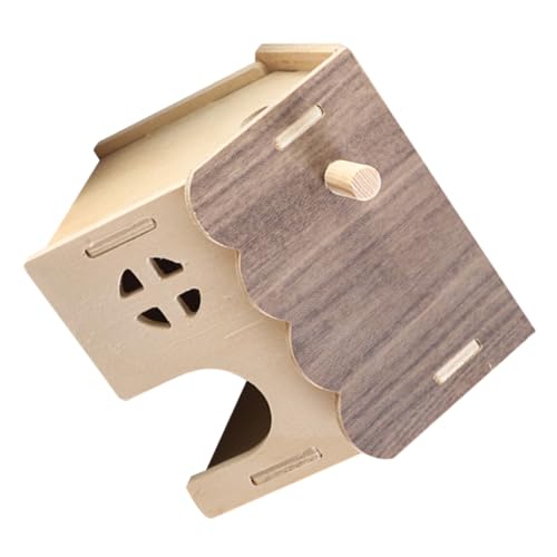 COLLBATH Holz Hamster Versteck mit Mehrschichtigem Design Sicheres Nest für Hamster und Igel Langlebiges Holzhaus für Kleinen Haustier-rückzugsort und Aktives von COLLBATH