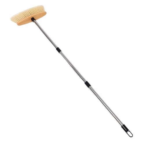 COLLBATH Holzbesen mit Edelstahlstiel und Harten Borsten Robuste Kehrbürste für Garten Terrasse und Innenräume Vielseitig Einsetzbarer Besen für Gründliche Reinigung von Böden und Teppichen von COLLBATH