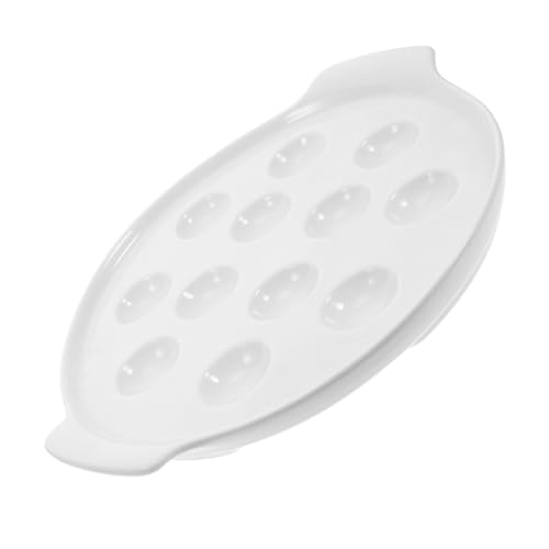 COLLBATH Keramik Escargot Backform mit Doppelgriffen Ofenfestes Französisches Schnecken Backgeschirr mit Mulden Vielseitige Auflaufform für Meeresfrüchte und Pilze für Zuhause und von COLLBATH