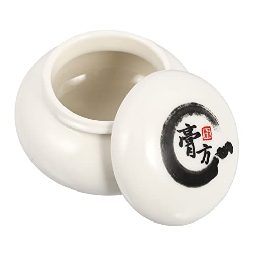 COLLBATH Keramik Teedose Weiß Porzellan Vorratsbehälter Vielseitig für Tee Arznei Kosmetik Aufbewahrung von COLLBATH