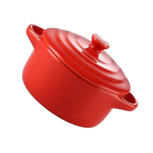 COLLBATH Keramikschüssel mit Deckel Mikrowellengeeignet Doppelter Griff Feuerfeste Auflaufform für Haushalt Langlebige Suppenschale in Rot für Mikrowelle und Ofen COLLBATH Keramikschüssel mit Deckel Mikrowellengeeignet Doppelter Griff Feuerfeste Auflaufform für Haushalt Langlebige Suppenschale in Rot für Mikrowelle und Ofen von COLLBATH