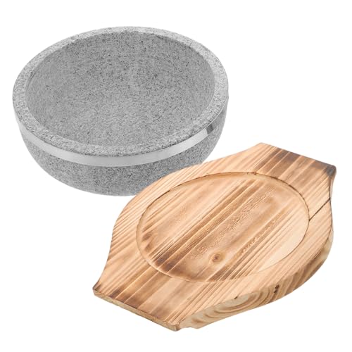COLLBATH Koreanische Bibimbap Schüssel aus Natürlichem Stein mit Hitzebeständigem Holztablett für Bibimbap Suppe Langlebig Leicht zu Reinigen ohne Beschichtung COLLBATH Koreanische Bibimbap Schüssel aus Natürlichem Stein mit Hitzebeständigem Holztablett für Bibimbap Suppe Langlebig Leicht zu Reinigen ohne Beschichtung von COLLBATH