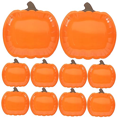 COLLBATH Kürbis 10st Halloween-kürbis-pappteller Orangefarbener Kürbisteller Halloween-kuchenteller Halloween-essensteller Herbst- Orangefarbene Pappteller Haushalt Papier Lieferungen von COLLBATH